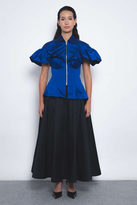 Leh Studios Cumulus Ruffled Peplum Top 