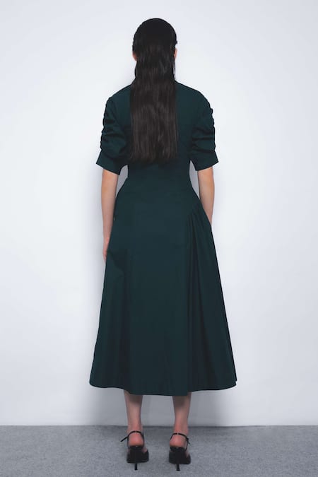 Leh Studios Soir Asymmetrical Zip Cotton Dress 