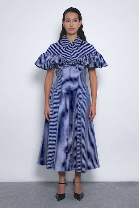 Leh Studios Cumulus Ruffled Shoulder Dress 