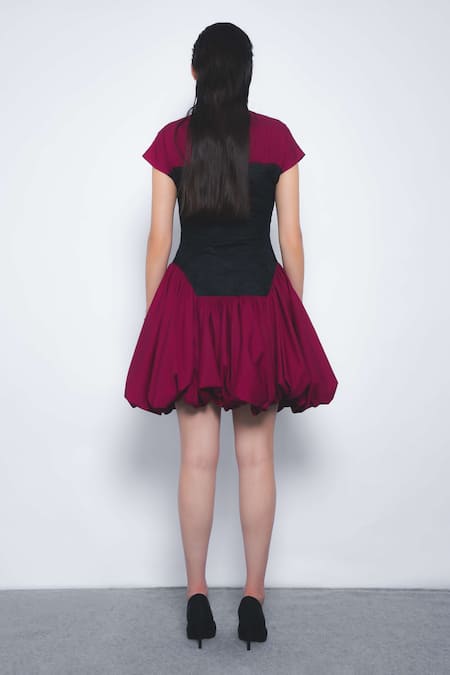 Leh Studios Kumuda Short Sleeve Bubble Hem Dress 