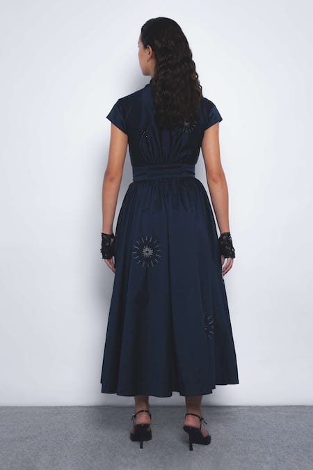 Leh Studios Yume Embroidered Collared Fit & Flare Dress 