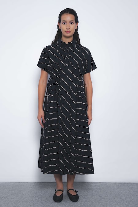 Leh Studios Sol Parka Striped Cotton Dress 