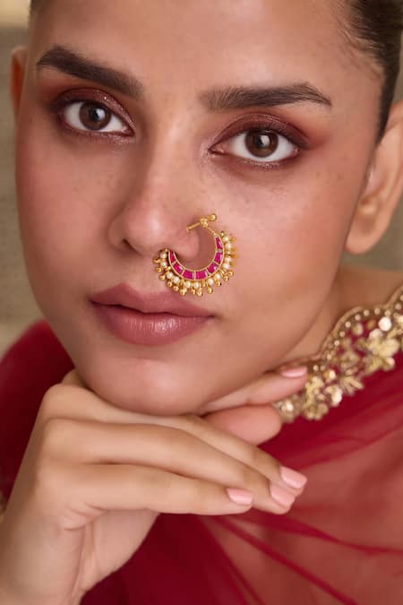 Paisley Pop Kundan Embellished Nosepin 