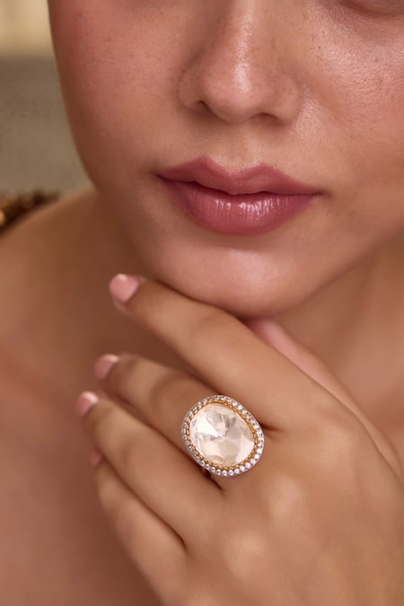 Paisley Pop Polki Embellished Ring 