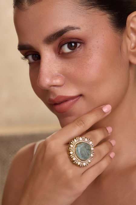 Paisley Pop Polki Embellished Ring 