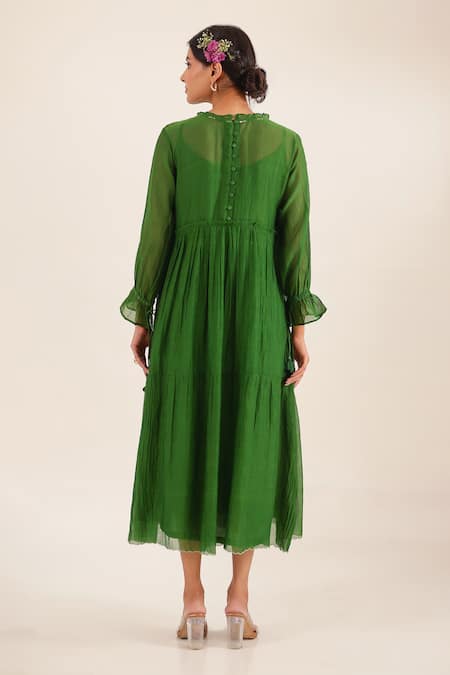 Tatwa Victoran Sparrow Chanderi Embroidered Kurta 