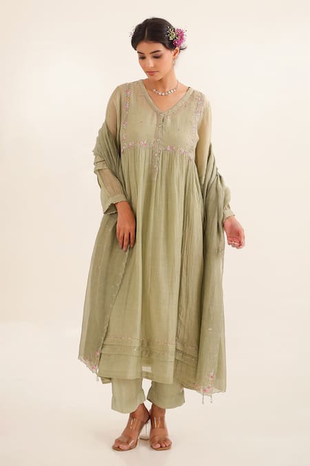 Tatwa Embroidered Chanderi Kurta Set 
