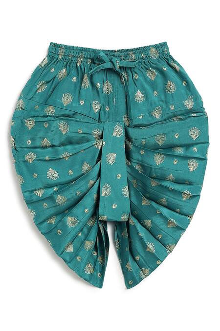 Buy_Tiber Taber_Pink Viscose Embroidery, Foil Printing Bandhgala And Printed Dhoti Set 