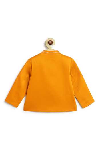 Tiber Taber Yellow Cotton Embroidery, Studs Bandhgala And Pant Set Online at Aza Fashions Tiber Taber_Yellow Cotton Embroidery, Studs Bandhgala And Pant Set _Online_at_Aza_Fashions