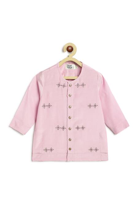 Shop Tiber Taber Pink Viscose, Cotton Embroidery Kurta And Pyjama Set Online at Aza Fashions Shop_Tiber Taber_Pink Viscose, Cotton Embroidery Kurta And Pyjama Set _Online_at_Aza_Fashions