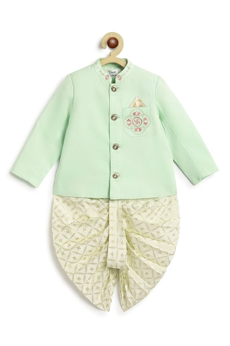 Tiber Taber Embroidered Bandhgala & Printed Dhoti Pant Set 