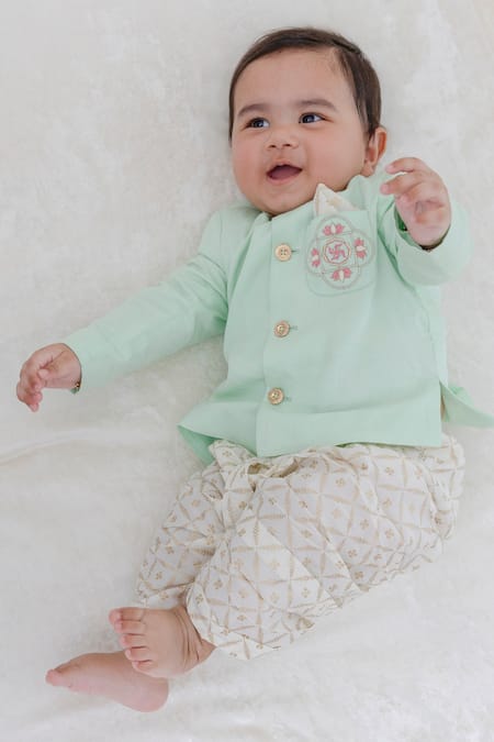 Tiber Taber Embroidered Bandhgala & Printed Dhoti Pant Set 