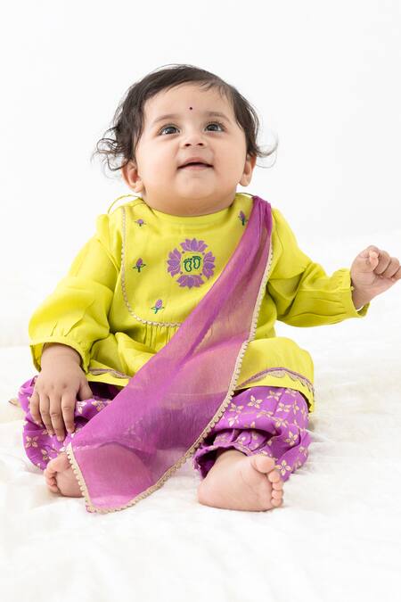 Tiber Taber Lime Viscose Embroidery, Foil Printing, Zari Kurta Salwar Set at Aza Fashions Tiber Taber_Lime Viscose Embroidery, Foil Printing, Zari Kurta Salwar Set _at_Aza_Fashions