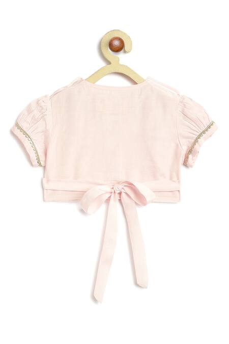 Buy Tiber Taber Pink Cotton, Viscose Embroidery, Gota Patti, Geometric Print Lehenga Set Online at Aza Fashions Buy_Tiber Taber_Pink Cotton, Viscose Embroidery, Gota Patti, Geometric Print Lehenga Set _Online_at_Aza_Fashions