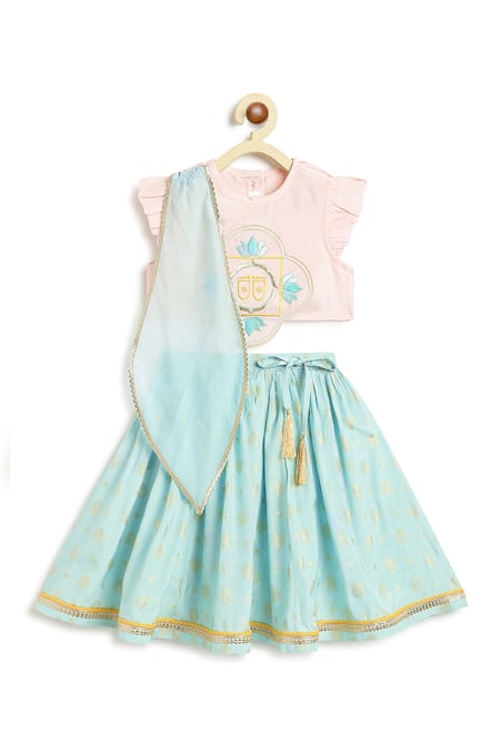 Tiber Taber Embroidered Blouse Lehenga Set 