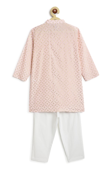 Tiber Taber Geometric Print Kurta & Pyjama Set 