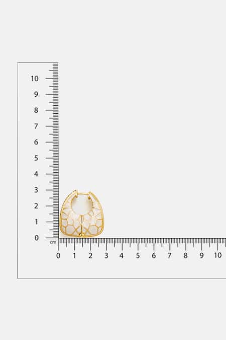 Ruby Raang_Gold Plated Stones, Crystals Kundan And Embellished Hoop Earrings _Online_at_Aza_Fashions