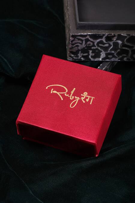 Ruby Raang_Multi Color Stones, Crystals Kundan And Embellished Hoop Earrings _at_Aza_Fashions