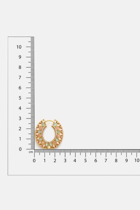 Ruby Raang Gold Plated Stones Kundan Embellished Hoop Earrings Online at Aza Fashions Ruby Raang_Gold Plated Stones Kundan Embellished Hoop Earrings _Online_at_Aza_Fashions