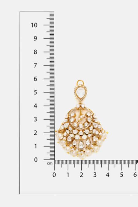 Ruby Raang White Stones, Pearls Kundan And Embellished Drop Earrings Online at Aza Fashions Ruby Raang_White Stones, Pearls Kundan And Embellished Drop Earrings _Online_at_Aza_Fashions