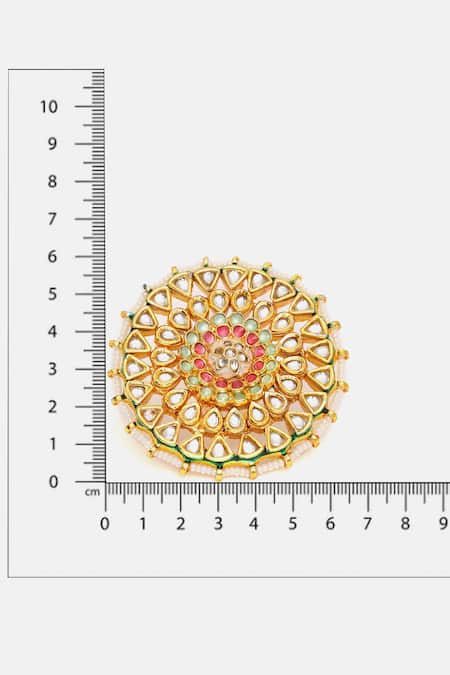 Buy Ruby Raang Gold Plated Stones, Pearls Kundan Embellished Cocktail Ring Online at Aza Fashions Buy_Ruby Raang_Gold Plated Stones, Pearls Kundan Embellished Cocktail Ring _Online_at_Aza_Fashions