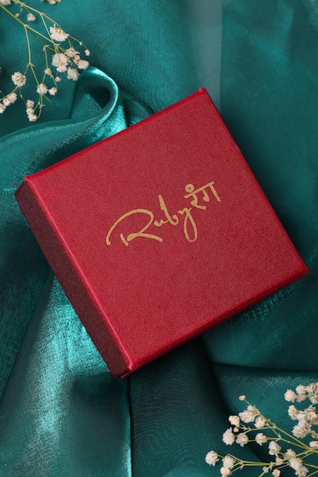 Buy_Ruby Raang_Gold Plated Stones, Pearls Kundan Embellished Cocktail Ring 