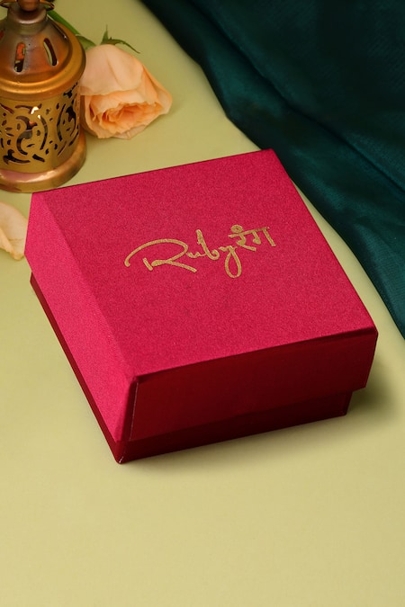 Shop_Ruby Raang_Multi Color Stones, Pearls, Beads Kundan Embellished Necklace And Earring Set 