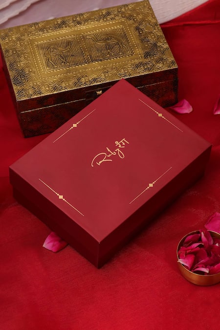 Buy_Ruby Raang_Gold Plated Stones, Pearls, Beads Kundan Embellished Necklace Set With Tikka 