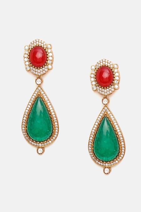 Buy Ruby Raang Multi Color Stones Kundan And Embellished Necklace Set Online at Aza Fashions Buy_Ruby Raang_Multi Color Stones Kundan And Embellished Necklace Set _Online_at_Aza_Fashions