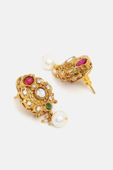 Buy Ruby Raang Multi Color Stones, Pearls Kundan And Embellished Choker Set Online at Aza Fashions Buy_Ruby Raang_Multi Color Stones, Pearls Kundan And Embellished Choker Set _Online_at_Aza_Fashions