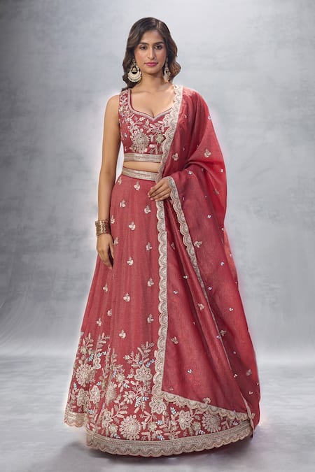 Samyukta Singhania Floral Embroidered Lehenga Set 