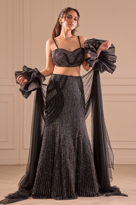 Richa Jaisinghani Label Luna Embellished Georgette Lehenga Set 