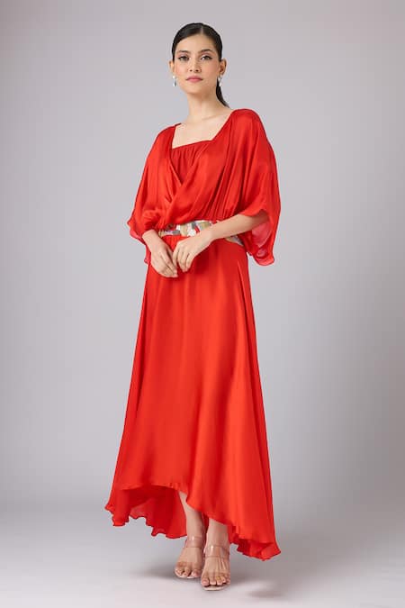 Naintara Bajaj Embroidered Cowl Dress 