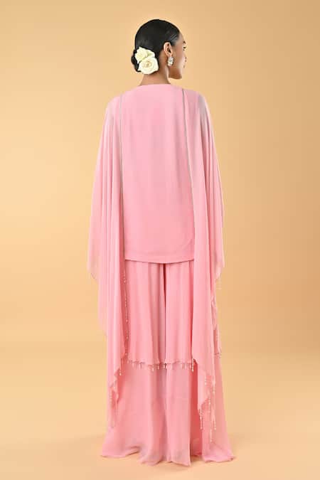 Keith Gomes Pearl & Mirror Embellished Tunic & Palazzo Set 