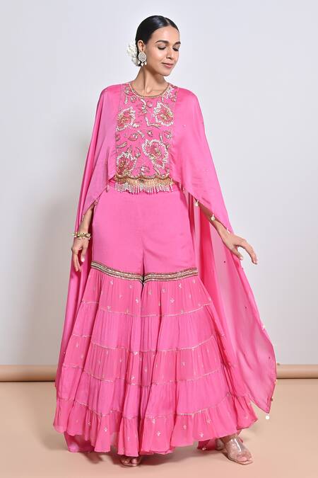 Keith Gomes Bead & Mirror Embellished Tunic & Gharara Set 