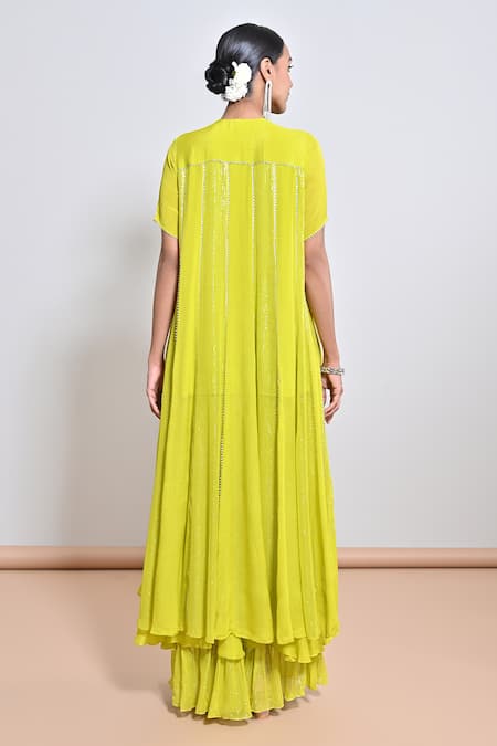 Keith Gomes Sequins & Bead Embellished Tunic & Palazzo Set 