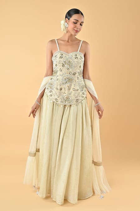 Keith Gomes Bead & Mirror Embellished Tunic Palazzo Set 