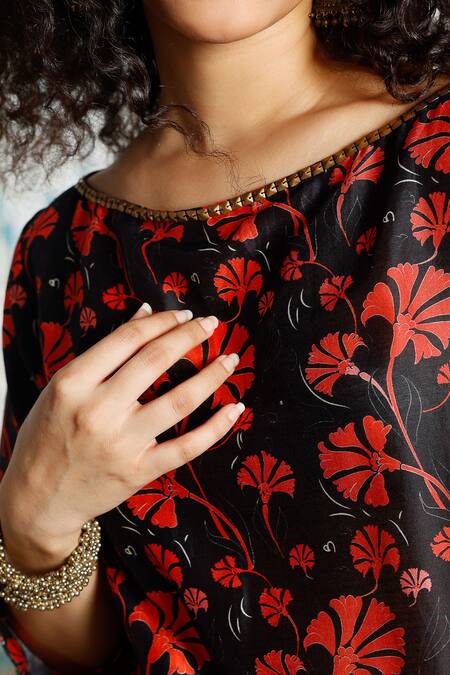 Buy Saksham & Neharicka Black Silk, Cotton Sequins, Embroidery Boat Incarnations Printed And Kurta Set Online at Aza Fashions Buy_Saksham & Neharicka_Black Silk, Cotton Sequins, Embroidery Boat Incarnations Printed And Kurta Set _Online_at_Aza_Fashions