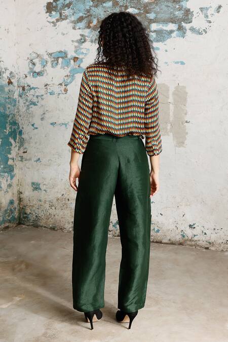 Saksham & Neharicka Multi Color Satin Mandarin Collar Kamal Printed Shirt Online at Aza Fashions Saksham & Neharicka_Multi Color Satin Mandarin Collar Kamal Printed Shirt _Online_at_Aza_Fashions