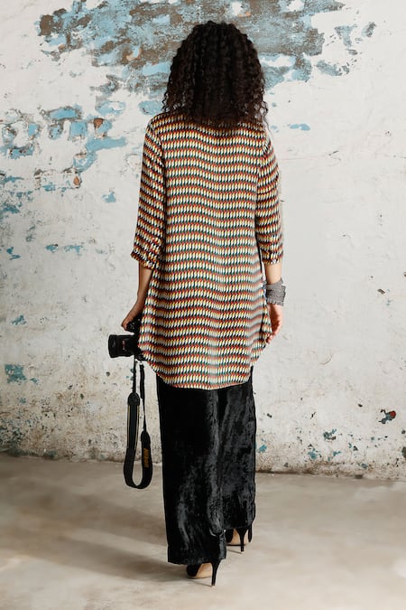 Saksham & Neharicka Crossword Printed Shirt 