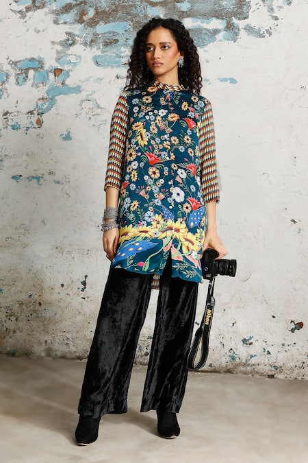 Saksham & Neharicka Crossword Printed Shirt 