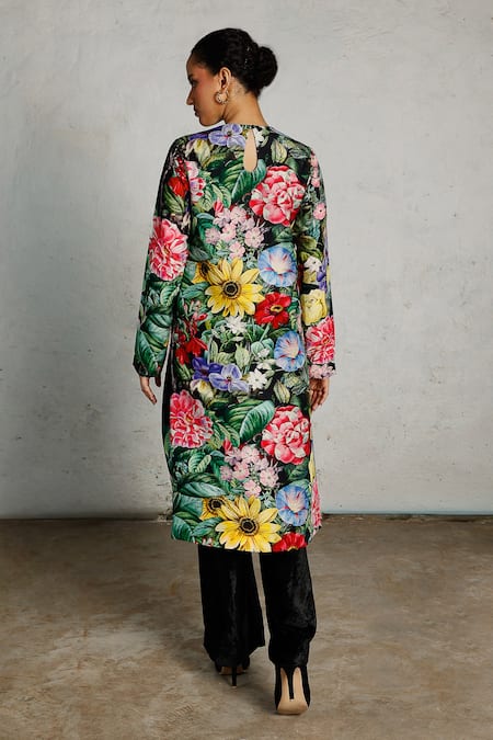 Saksham & Neharicka Blossoms Printed & Embroidered Kurta 