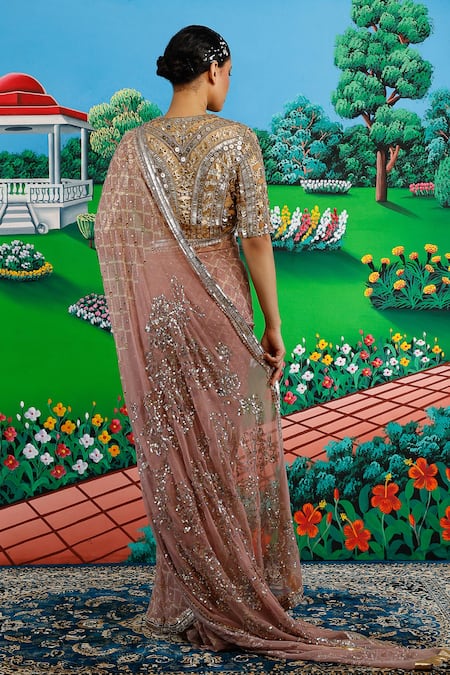 Saksham & Neharicka Madhulika Embroidered Saree With Unstitched Blouse Piece
