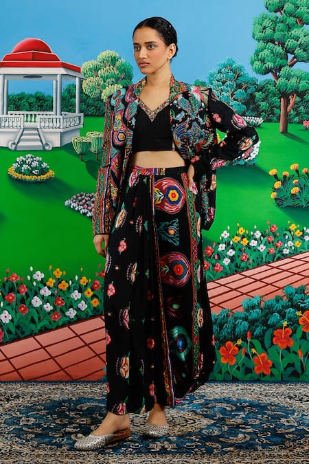 Saksham & Neharicka Priscilla Printed & Embroidered Skirt Set 