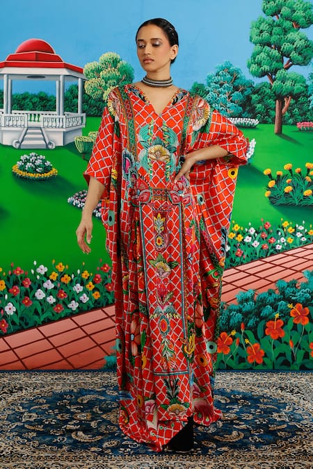 Saksham & Neharicka Padmini Printed & Embroidered Kaftan 