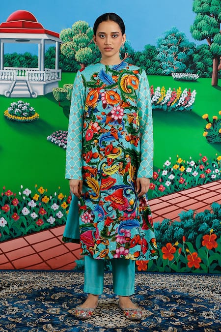 Saksham & Neharicka Mitali Printed & Embroidered Kurta Pant Set