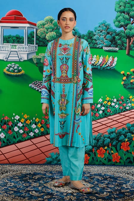 Saksham & Neharicka Sitabi Printed Kurta & Pant Set