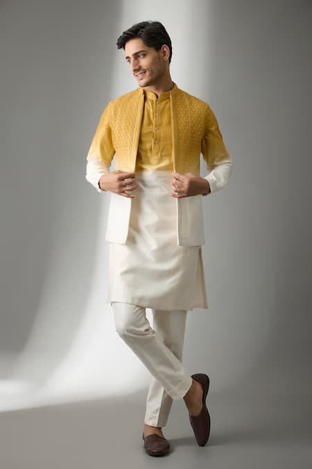 SALIL BHATIA Surat Mahal Ombre Embellished Bundi Kurta Set 