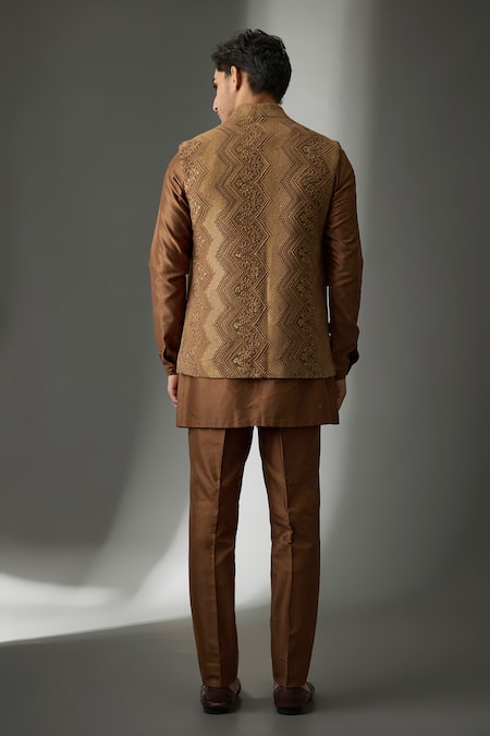 SALIL BHATIA Pracheen Mahal Embellished Layered Bundi Kurta Set 