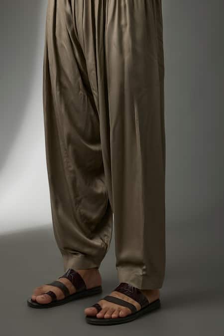 SALIL BHATIA Taupe Georgette, Modal, Satin Sequins, Noor Mahal Embellished Kurta Set Online at Aza Fashions SALIL BHATIA_Taupe Georgette, Modal, Satin Sequins, Noor Mahal Embellished Kurta Set _Online_at_Aza_Fashions